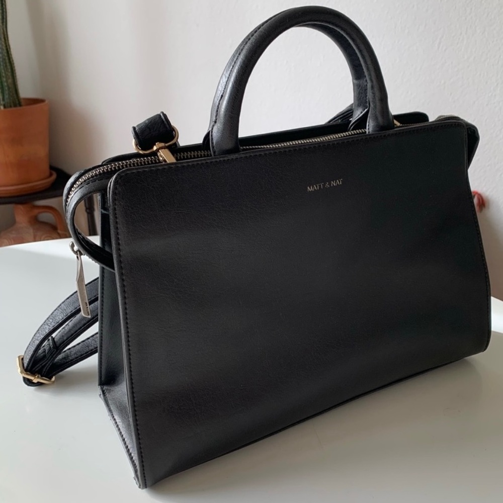 Mat & Nat Vegan Leather Briefcase Tote Bag
